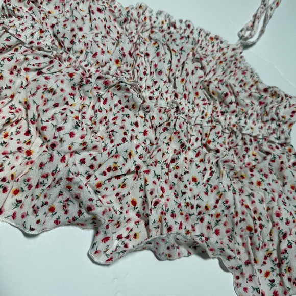 Forever 21 Floral Babydoll Top Sleeveless Ruffle Size Medium Ditsy Print - Picture 3 of 9